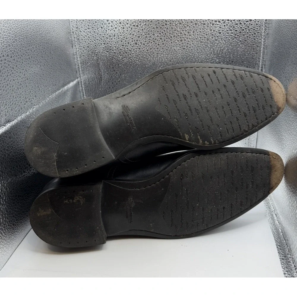 Santoni Men's US Size 8 Black Leather Chelsea Boots Luxury Made In Italy